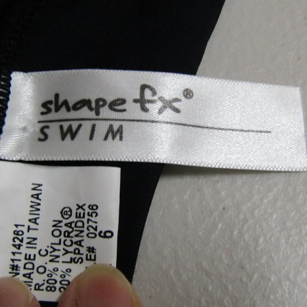 VINTAGE Retro 6 Pinup 80s Shape FX Black white Swim Suit Minimalist One Piece